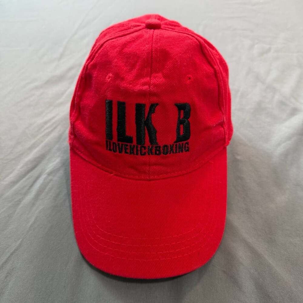 ILOVEKICKBOXING ILK B Red Embroidered Adjustable Hat Cap